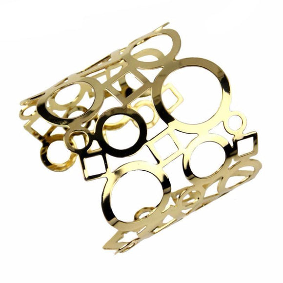 Circles and Squares Structured Cuff Bangle