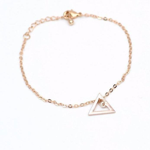 Triangle Charm Thin Chain Bracelet