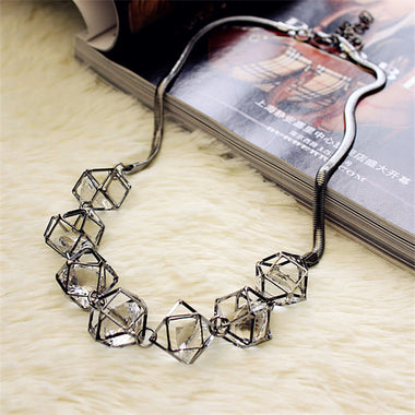 Geometric Crystal Statement Necklace