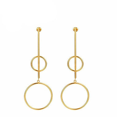 Geometric Gold Drop Earrings