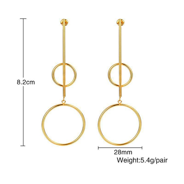 Geometric Gold Drop Earrings