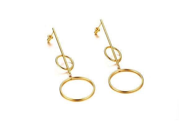 Geometric Gold Drop Earrings