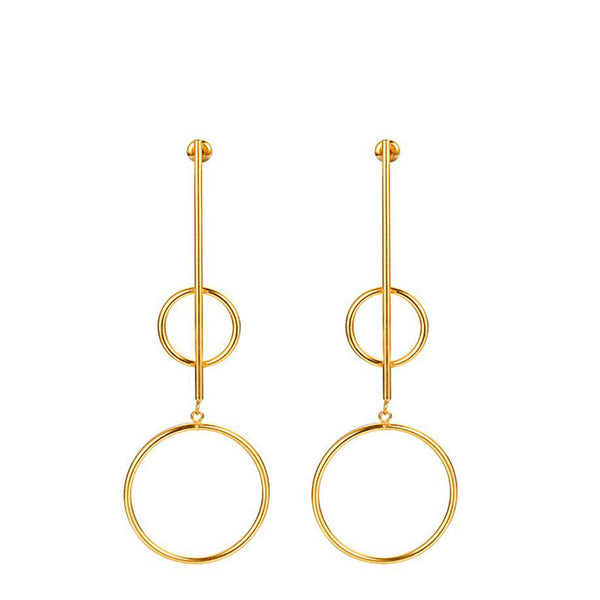 Geometric Gold Drop Earrings