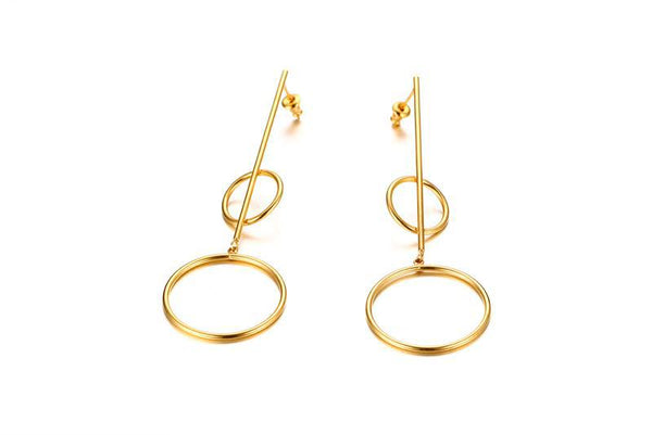 Geometric Gold Drop Earrings