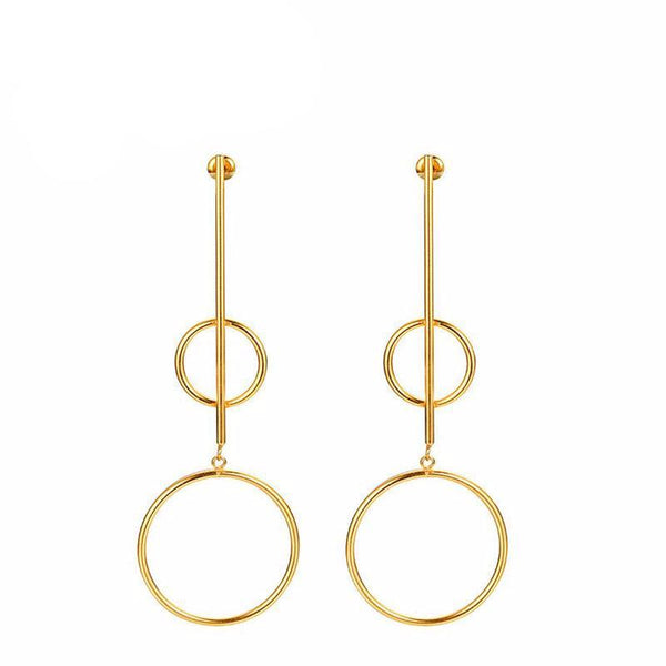 Geometric Gold Drop Earrings