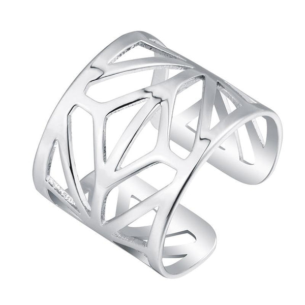 Geometric Lines Adjustable Ring