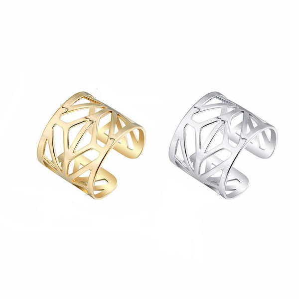 Geometric Lines Adjustable Ring