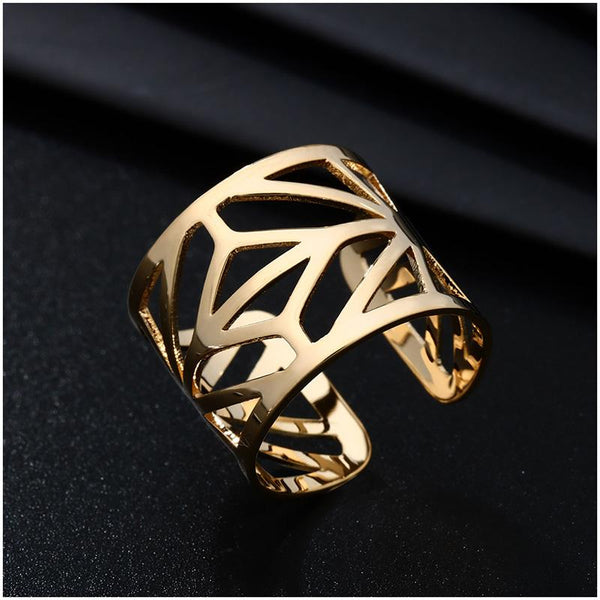 Geometric Lines Adjustable Ring