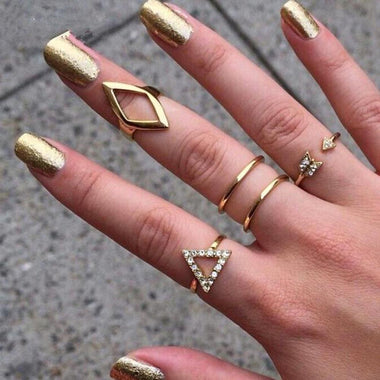 5-piece Geometric Ring Set