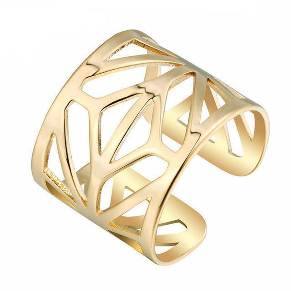 Geometric Lines Adjustable Ring